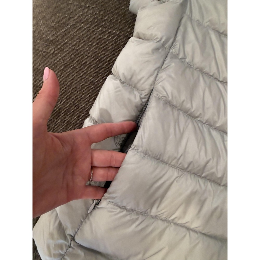 Martha Stewart Jacket Womens XL Silver Short Sleeve Down Puffer Packable Quilted - Picture 11 of 16